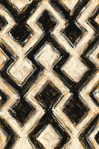 Black and Gold Geometric III by Shirley Novak. SKU 25029h. Archival Giclee Fine art print for wall decor.
