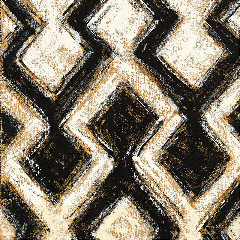 Black and Gold Geometric III Crop by Shirley Novak. SKU 25029a. Archival Giclee Fine art print for wall decor.