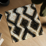 Black and Gold Geometric III Crop by Shirley Novak. Shown as a detailed flat fine art print, highlighting archival giclee quality. Available as an archival giclee rolled canvas, fine art paper, or poster print. SKU 25029a.