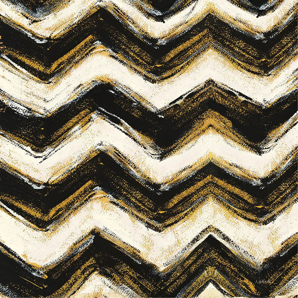 Black and Gold Geometric IV Crop by Shirley Novak. SKU 25030a. Archival Giclee Fine art print for wall decor.