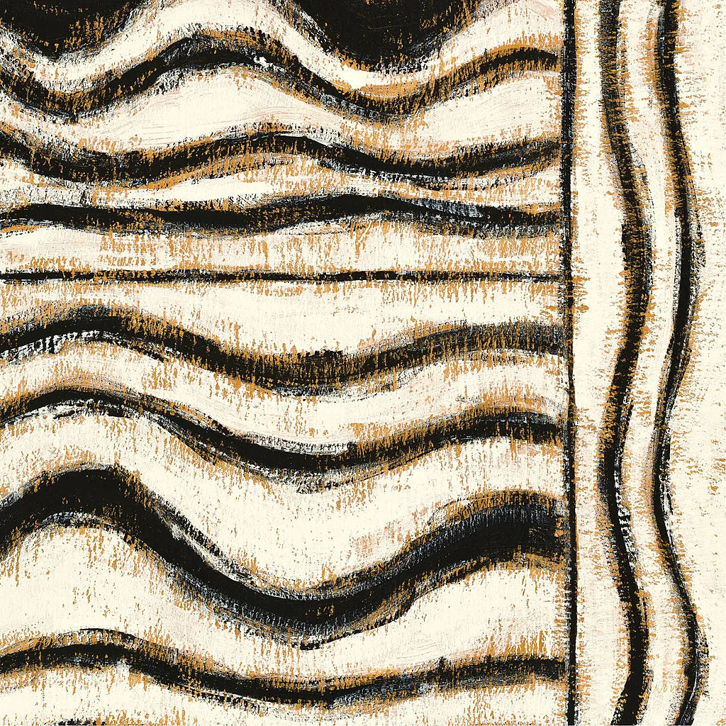 Black and Gold Geometric VI by Shirley Novak. SKU 25032a. Archival Giclee Fine art print for wall decor.