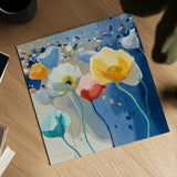 Bleusy by Shirley Novak. Shown as a detailed flat fine art print, highlighting archival giclee quality. Available as an archival giclee rolled canvas, fine art paper, or poster print. SKU 23177a.