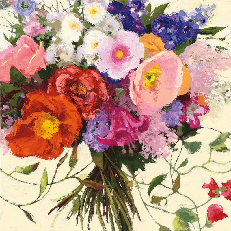 Bouquet de Printemps by Shirley Novak. SKU 31259a. Archival Giclee Fine art print for wall decor.