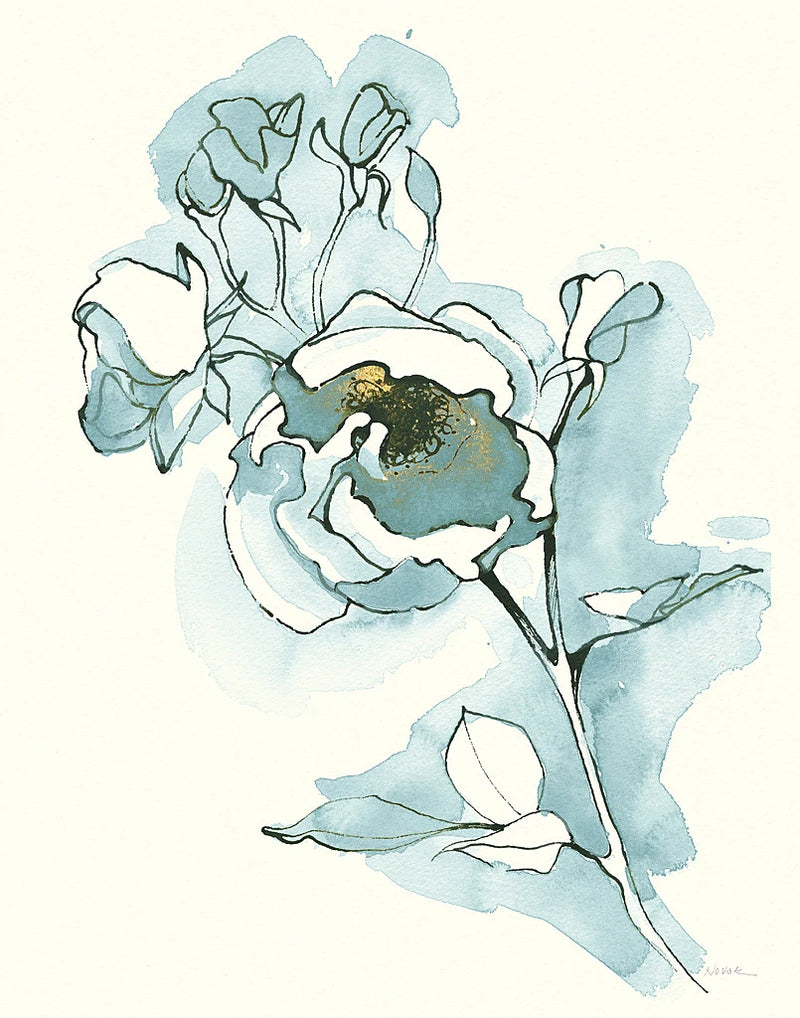 Carols  Roses IV Cerulean by Shirley Novak