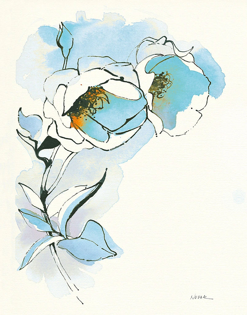 Carols Roses II Blue by Shirley Novak