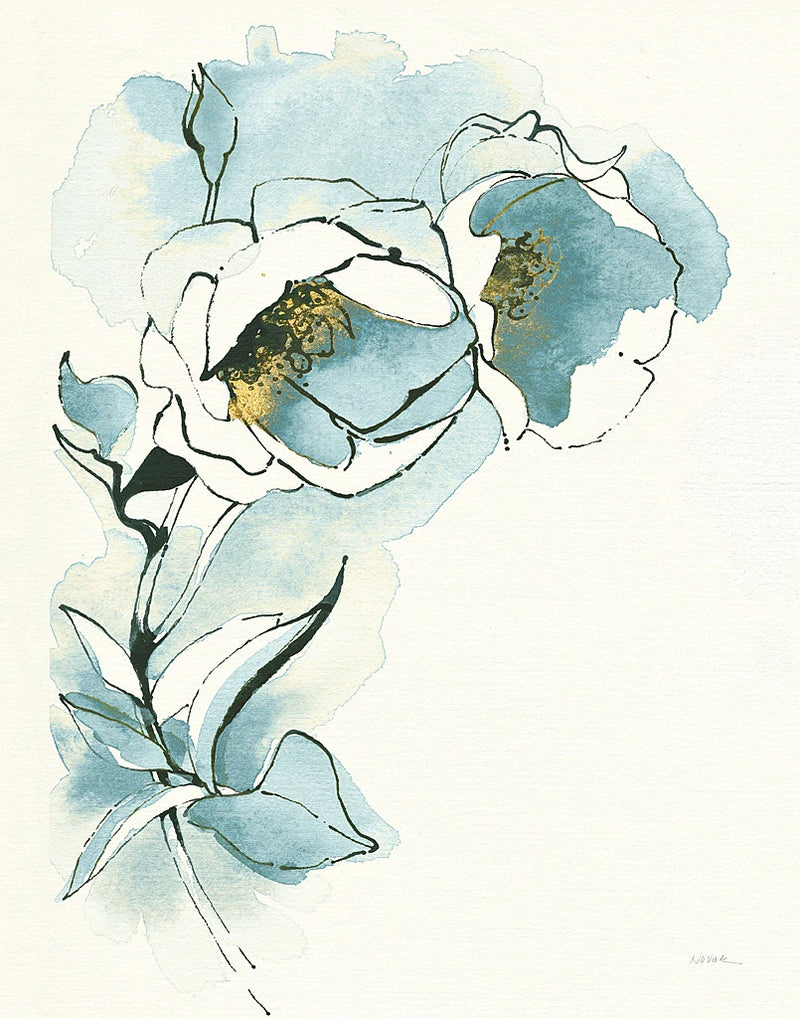 Carols Roses II Cerulean by Shirley Novak