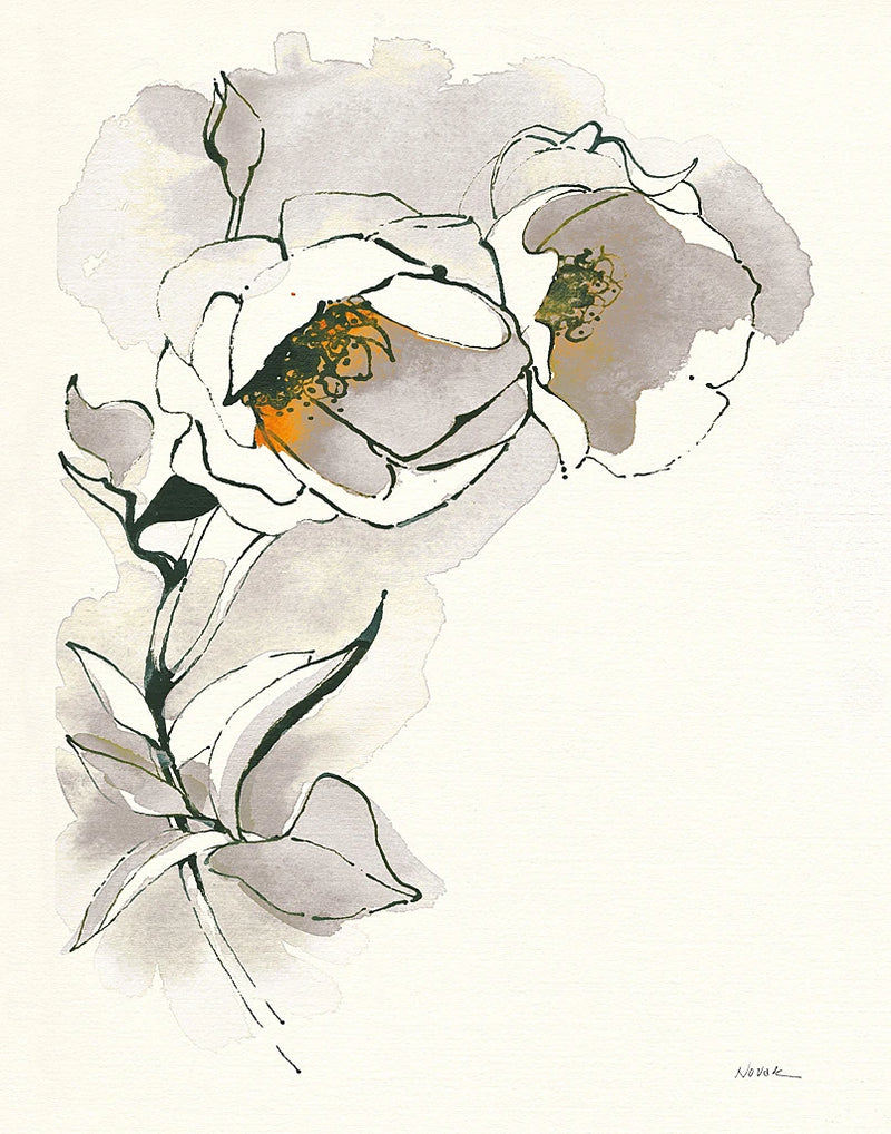 Carols Roses II Taupe by Shirley Novak