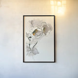 Carols Roses II Taupe by Shirley Novak. shown as a paper print in a black flame. Available as a archival giclee rolled canvas, fine art paper, or poster print. SKU 28707h.
