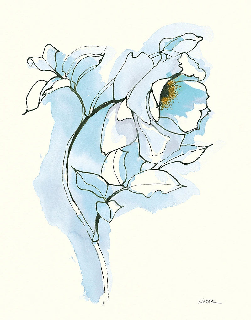 Carols Roses III Blue by Shirley Novak