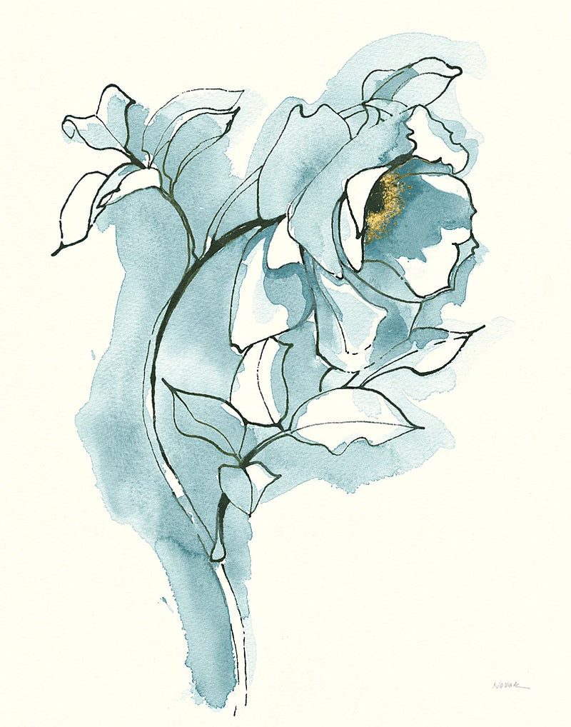 Carols Roses III Blue by Shirley Novak