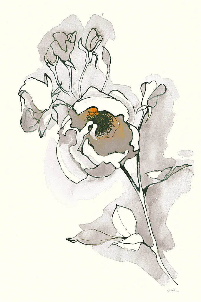 Carols Roses IV Tan by Shirley Novak. SKU 28709h. Archival Giclee Fine art print for wall decor.