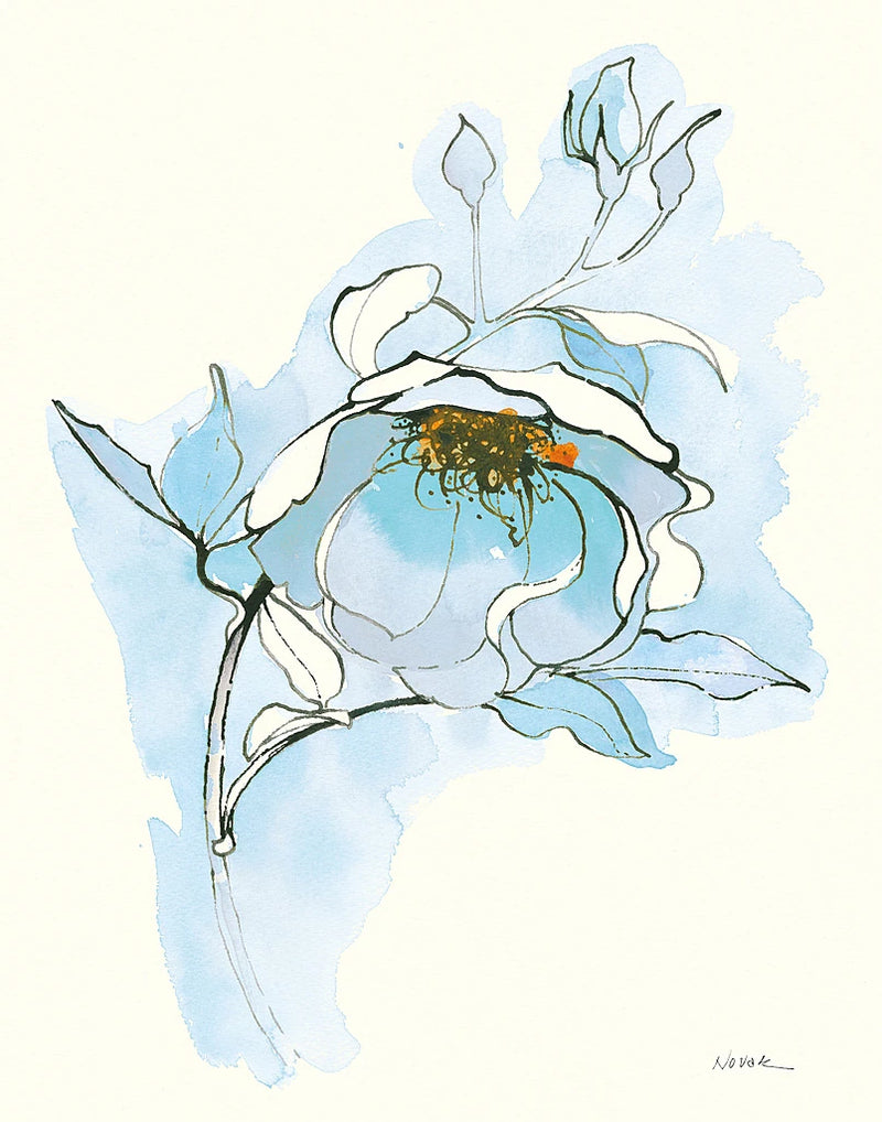 Carols Roses V Blue by Shirley Novak