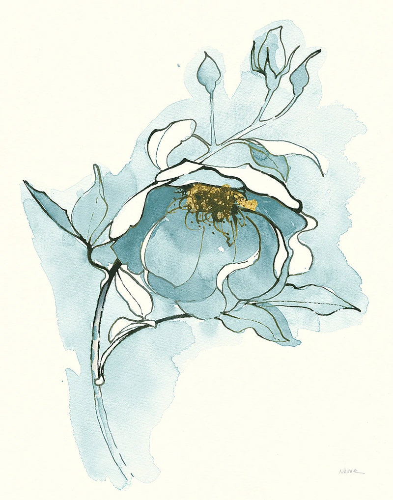 Carols Roses V Blue by Shirley Novak
