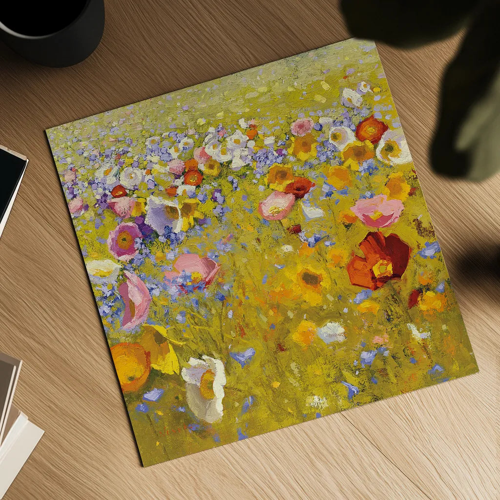 Champ de Fleur I by Shirley Novak. Shown as a detailed flat fine art print, highlighting archival giclee quality. Available as an archival giclee rolled canvas, fine art paper, or poster print. SKU 22127a.