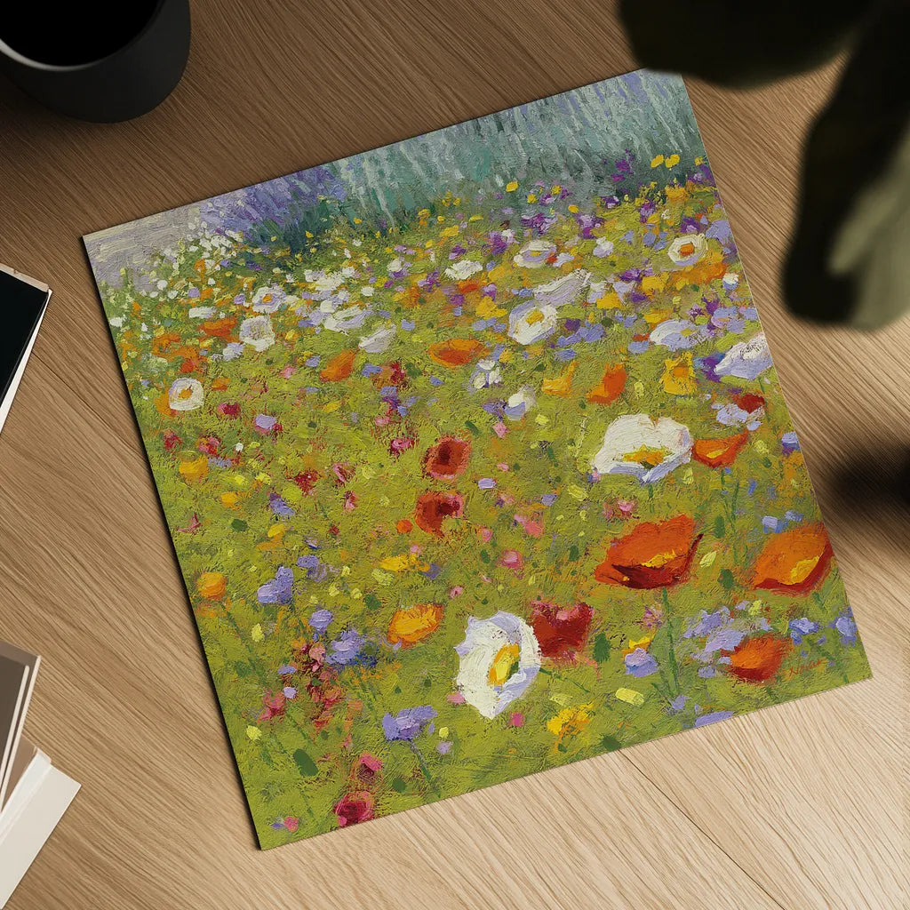 Champ de Fleur II by Shirley Novak. Shown as a detailed flat fine art print, highlighting archival giclee quality. Available as an archival giclee rolled canvas, fine art paper, or poster print. SKU 22128a.