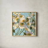 Chantilly by Shirley Novak. Shown in a natural wood glass frame for a timeless modern aesthetic. Available as an archival giclee rolled canvas, fine art paper, or poster print. SKU 10013a.