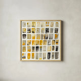City Windows I by Shirley Novak. Shown in a natural wood glass frame for a timeless modern aesthetic. Available as an archival giclee rolled canvas, fine art paper, or poster print. SKU 22768a.