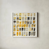 City Windows I by Shirley Novak. Shown in a crisp white glass frame for a clean and minimalist style. Available as an archival giclee rolled canvas, fine art paper, or poster print. SKU 22768a.