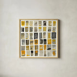 City Windows II by Shirley Novak. Shown in a natural wood glass frame for a timeless modern aesthetic. Available as an archival giclee rolled canvas, fine art paper, or poster print. SKU 22769a.