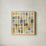 City Windows II Autumn by Shirley Novak. Shown in a natural wood glass frame for a timeless modern aesthetic. Available as an archival giclee rolled canvas, fine art paper, or poster print. SKU 78332a.