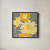 Cloisonne Beauty I Gray Crop by Shirley Novak. Shown in a sleek black glass frame for a contemporary gallery look. Available as an archival giclee rolled canvas, fine art paper, or poster print. SKU 21472a.
