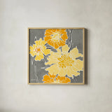 Cloisonne Beauty I Gray Crop by Shirley Novak. Shown in a natural wood glass frame for a timeless modern aesthetic. Available as an archival giclee rolled canvas, fine art paper, or poster print. SKU 21472a.