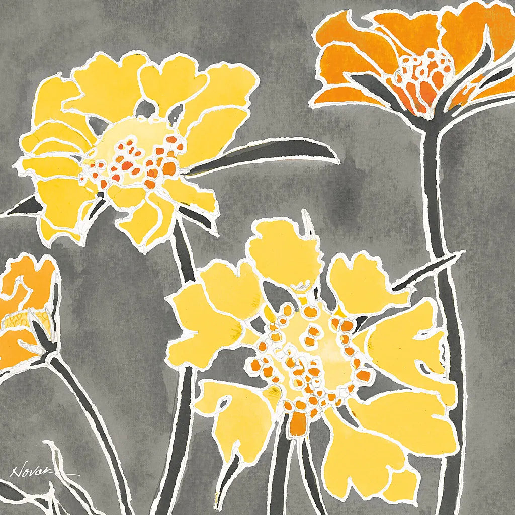 Cloisonne Beauty II Gray Crop by Shirley Novak. SKU 21473a. Archival Giclee Fine art print for wall decor.