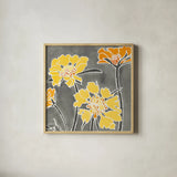 Cloisonne Beauty II Gray Crop by Shirley Novak. Shown in a natural wood glass frame for a timeless modern aesthetic. Available as an archival giclee rolled canvas, fine art paper, or poster print. SKU 21473a.