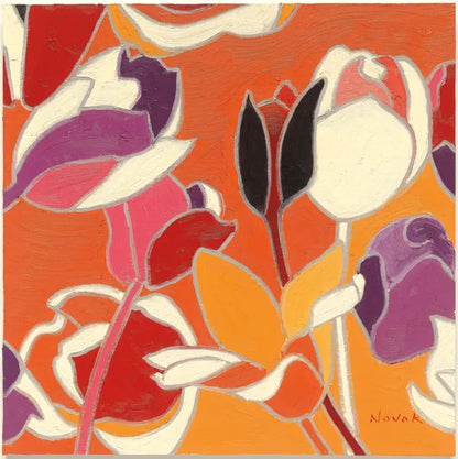 Cloisonne Tulipe II by Shirley Novak. SKU 5206a. Archival Giclee Fine art print for wall decor.