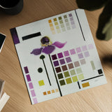 Color Chart III by Shirley Novak. Shown as a detailed flat fine art print, highlighting archival giclee quality. Available as an archival giclee rolled canvas, fine art paper, or poster print. SKU 98495a.