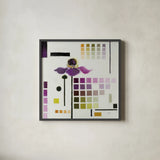 Color Chart III by Shirley Novak. Shown in a sleek black glass frame for a contemporary gallery look. Available as an archival giclee rolled canvas, fine art paper, or poster print. SKU 98495a.