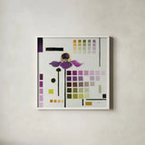 Color Chart III by Shirley Novak. Shown in a crisp white glass frame for a clean and minimalist style. Available as an archival giclee rolled canvas, fine art paper, or poster print. SKU 98495a.