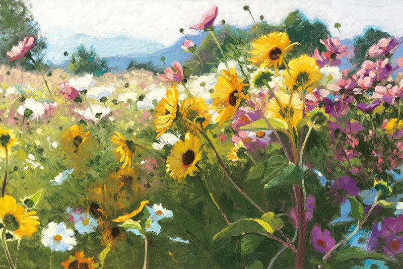 Cosmos and Sunflowers by Shirley Novak