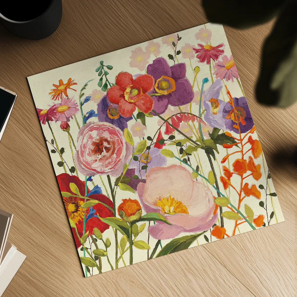 Couleur Printemps II by Shirley Novak. Shown as a detailed flat fine art print, highlighting archival giclee quality. Available as an archival giclee rolled canvas, fine art paper, or poster print. SKU 12586a.