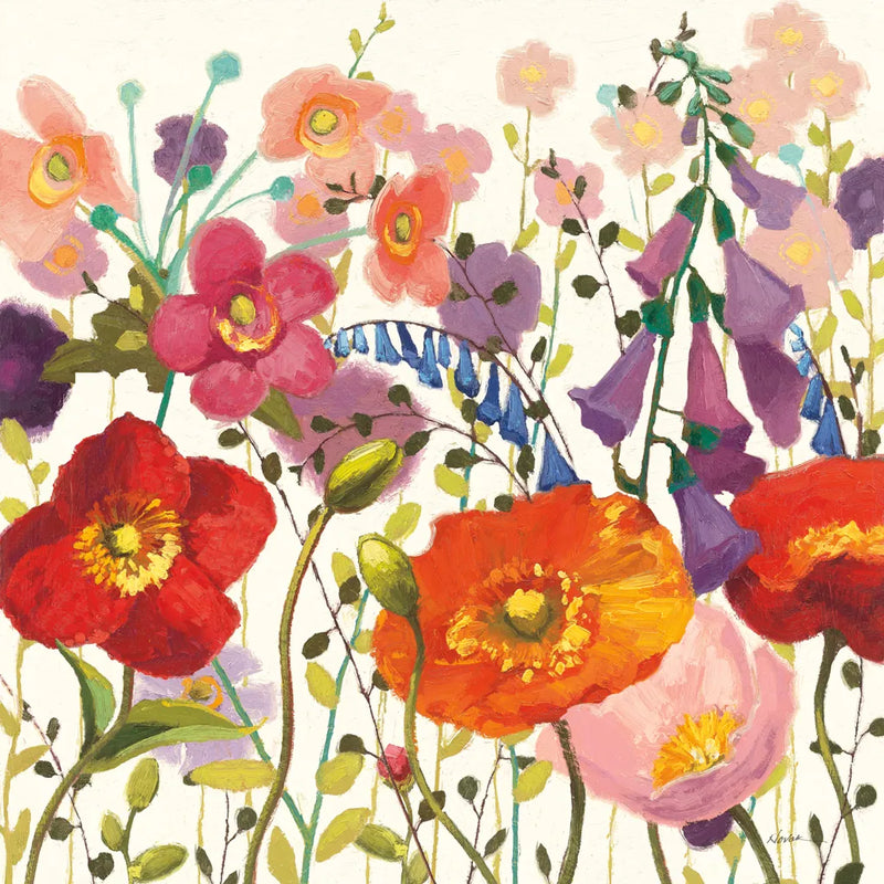 Couleur Printemps III White by Shirley Novak. SKU 89660a. Archival Giclee Fine art print for wall decor.