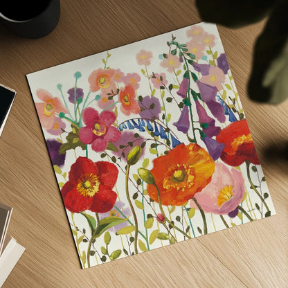 Couleur Printemps III White by Shirley Novak. Shown as a detailed flat fine art print, highlighting archival giclee quality. Available as an archival giclee rolled canvas, fine art paper, or poster print. SKU 89660a.