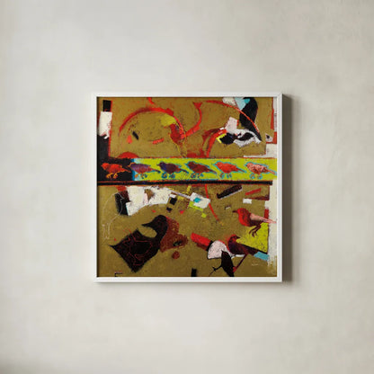 Direction Left by Shirley Novak. Shown in a crisp white glass frame for a clean and minimalist style. Available as an archival giclee rolled canvas, fine art paper, or poster print. SKU 92998a.