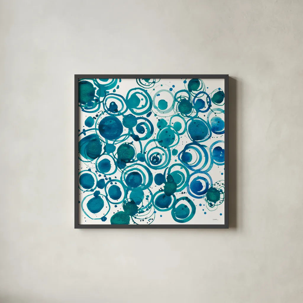 Dizzy Light Crop by Shirley Novak. Shown in a sleek black glass frame for a contemporary gallery look. Available as an archival giclee rolled canvas, fine art paper, or poster print. SKU 25021a.