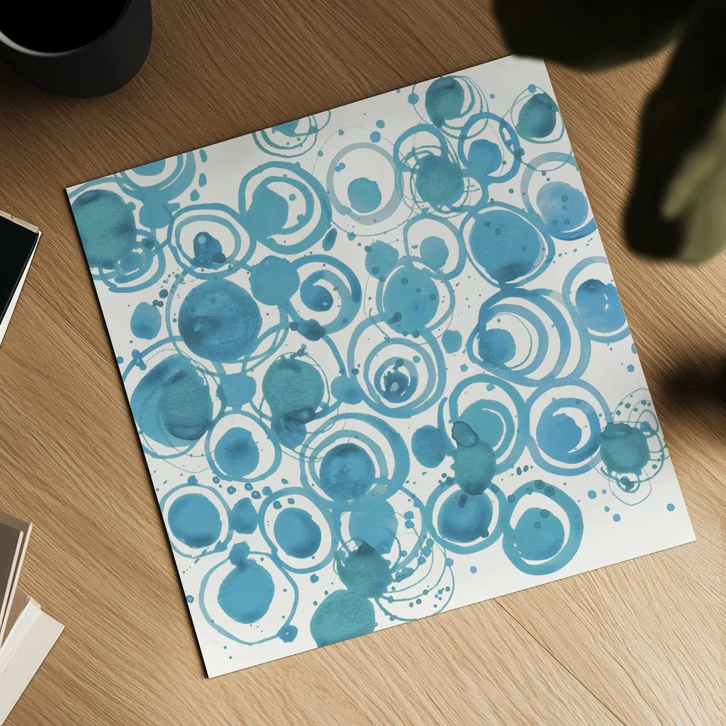 Dizzy Soft Blue Crop by Shirley Novak. Shown as a detailed flat fine art print, highlighting archival giclee quality. Available as an archival giclee rolled canvas, fine art paper, or poster print. SKU 75526a.