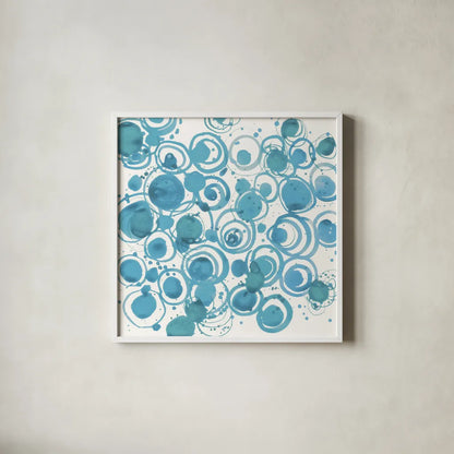 Dizzy Soft Blue Crop by Shirley Novak. Shown in a crisp white glass frame for a clean and minimalist style. Available as an archival giclee rolled canvas, fine art paper, or poster print. SKU 75526a.