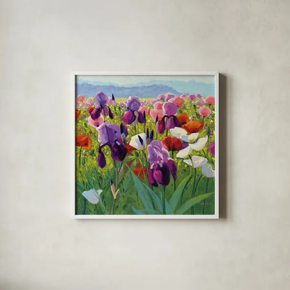 Early June by Shirley Novak. Shown in a crisp white glass frame for a clean and minimalist style. Available as an archival giclee rolled canvas, fine art paper, or poster print. SKU 22478a.