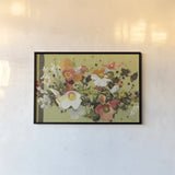Earthy Anemones by Shirley Novak. shown as a paper print in a black flame. Available as a archival giclee rolled canvas, fine art paper, or poster print. SKU 98498i.