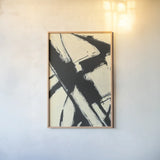 Expression Abstract I by Shirley Novak. shown as a paper print in a natural frame. Available as a archival giclee rolled canvas, fine art paper, or poster print. SKU 23734h.