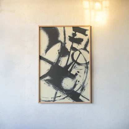 Expression Abstract II by Shirley Novak. shown as a paper print in a natural frame. Available as a archival giclee rolled canvas, fine art paper, or poster print. SKU 23735h.