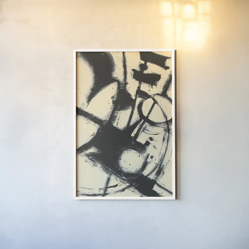 Expression Abstract II by Shirley Novak. shown as a paper print in a white frame. Available as a archival giclee rolled canvas, fine art paper, or poster print. SKU 23735h.