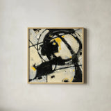 Expression Abstract III by Shirley Novak. Shown in a natural wood glass frame for a timeless modern aesthetic. Available as an archival giclee rolled canvas, fine art paper, or poster print. SKU 23736a.