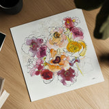 Fall Ruffles II by Shirley Novak. Shown as a detailed flat fine art print, highlighting archival giclee quality. Available as an archival giclee rolled canvas, fine art paper, or poster print. SKU 35569a.