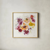 Fall Ruffles II by Shirley Novak. Shown in a natural wood glass frame for a timeless modern aesthetic. Available as an archival giclee rolled canvas, fine art paper, or poster print. SKU 35569a.