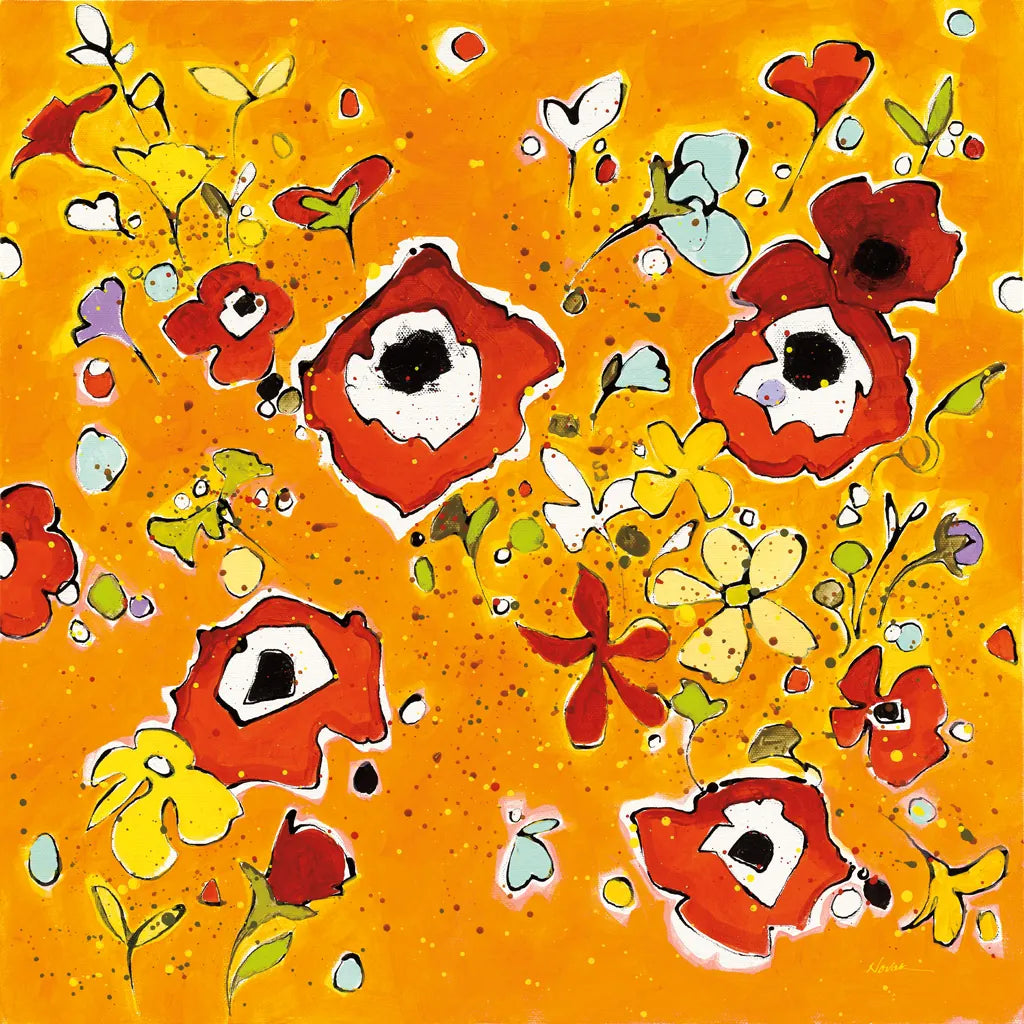 Fleur Amusement by Shirley Novak. SKU 31256a. Archival Giclee Fine art print for wall decor.