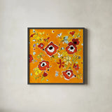 Fleur Amusement by Shirley Novak. Shown in a sleek black glass frame for a contemporary gallery look. Available as an archival giclee rolled canvas, fine art paper, or poster print. SKU 31256a.